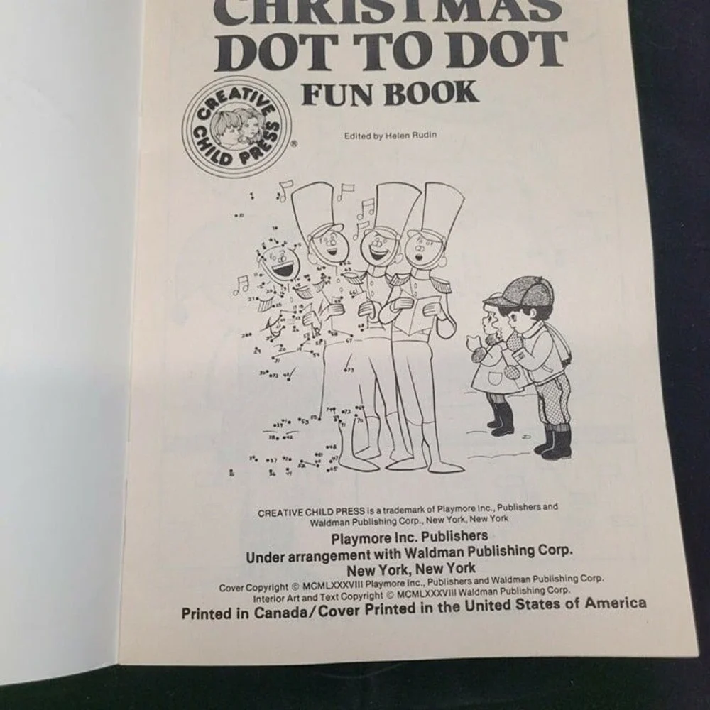 Playmore Christmas Activity Coloring Dot to Dot Book Set Kids Multi 1993 Vintage